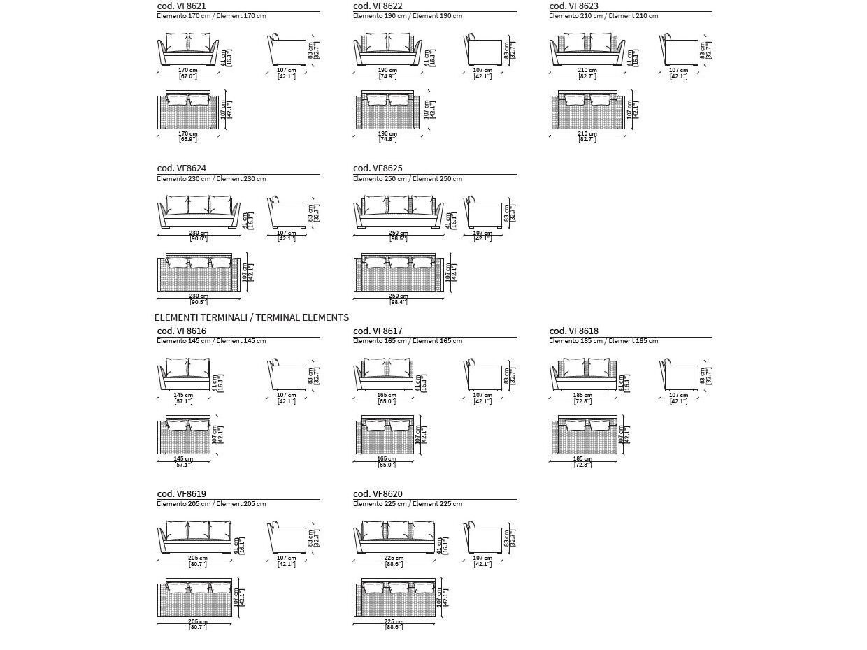 Модульный тканевый диван Vittoria Frigerio VISCONTI ARCH-00086175 - Вид №6
