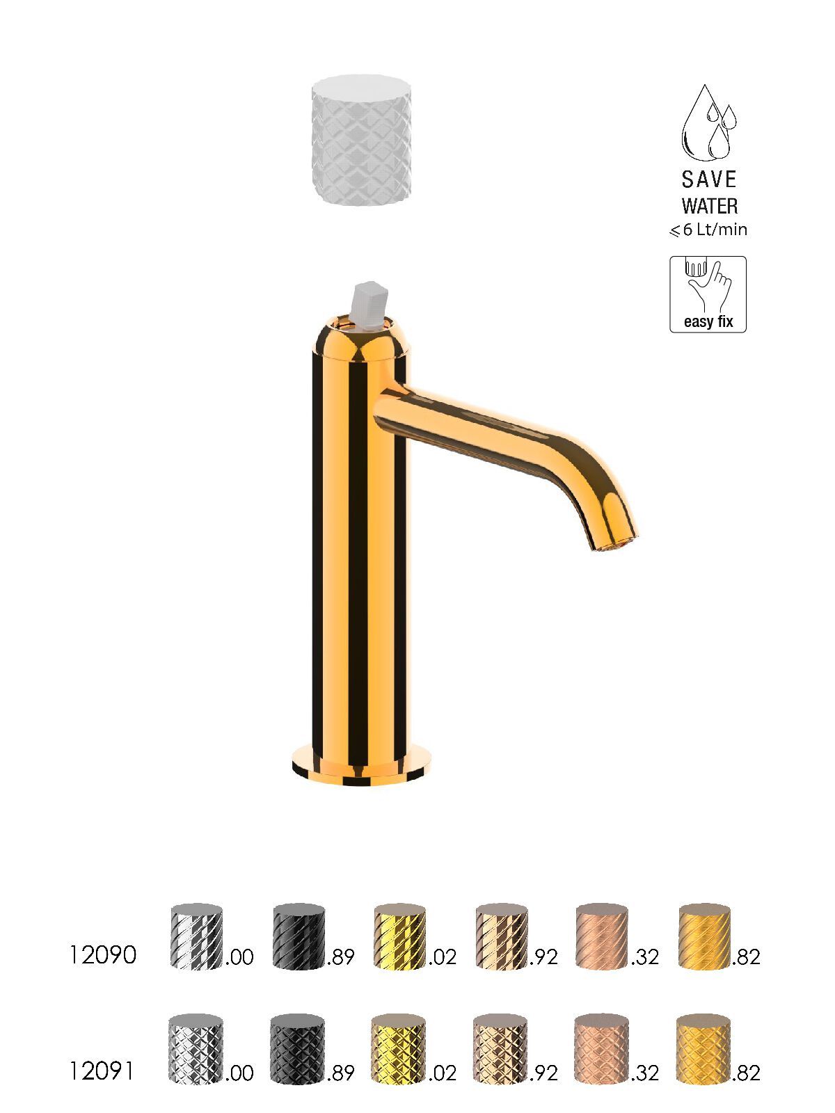 Однорычажный смеситель для раковины с ограничителем расхода Rubinetterie Frattini Pepe XLS ARCH-00058052 - Вид №9