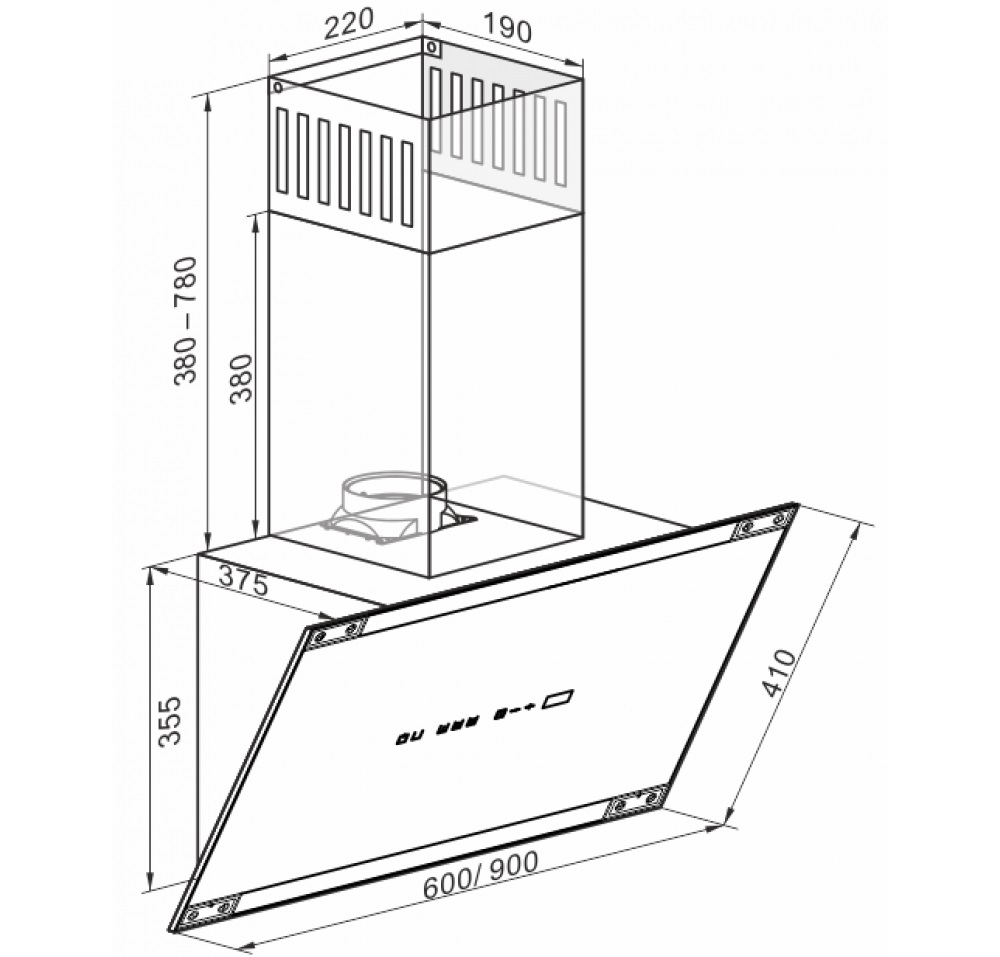 8145339 Вытяжка наклонная Kaiser AT 9445 ELFAD ECO бежевый/бронзовый STDN-0073704 - Вид №3