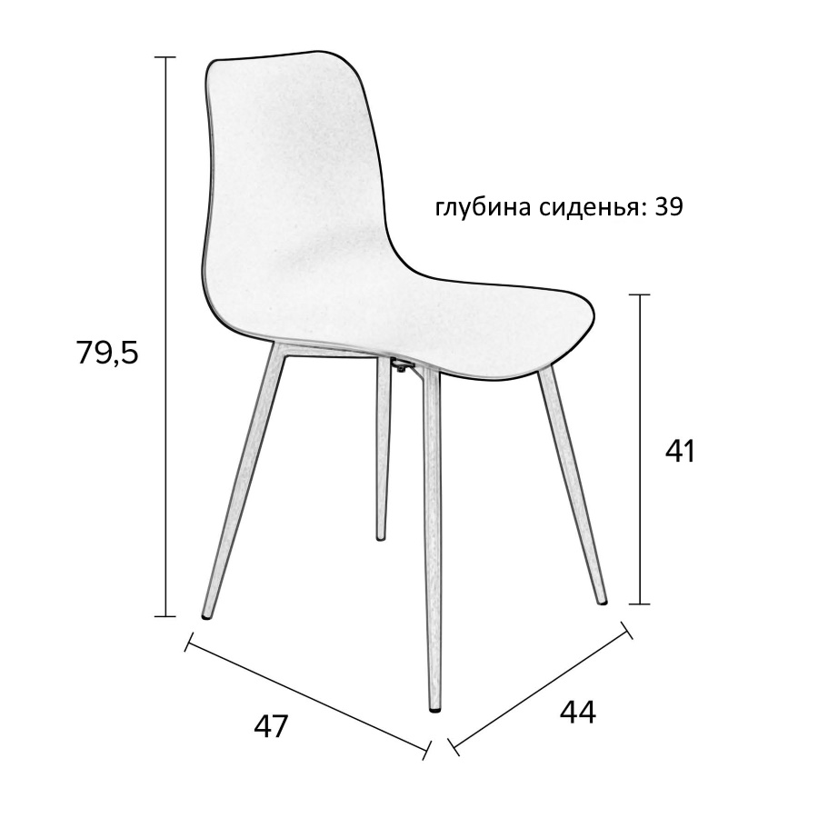 Стул Leon серый White Label Living 1100305 - Вид №11