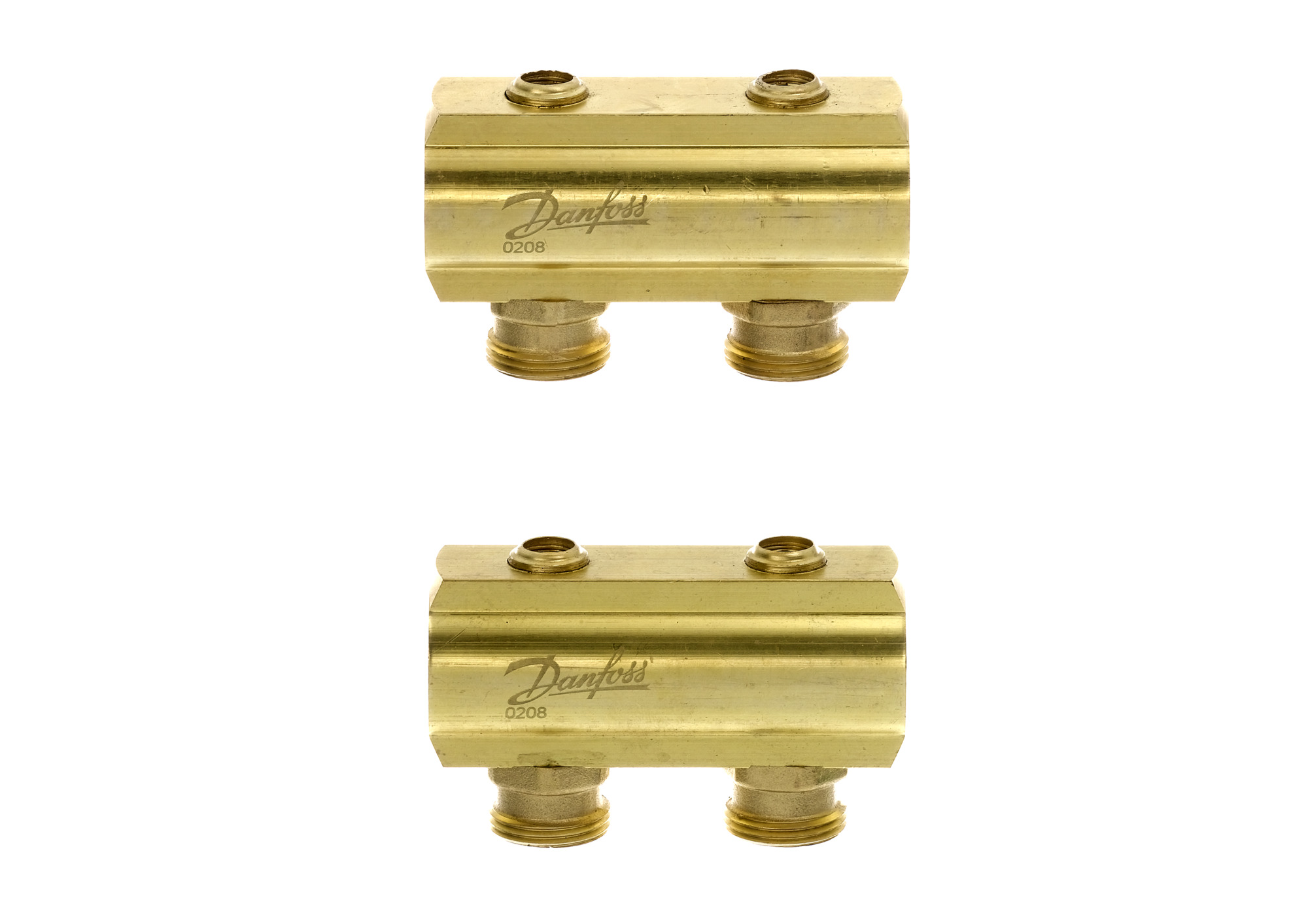 Danfoss Распределительные коллекторы типа FHF для систем водяного отопления с внутренней резьбой FHF Коллектор с запорн. вентилем 9+9 088U0549  - Вид №1