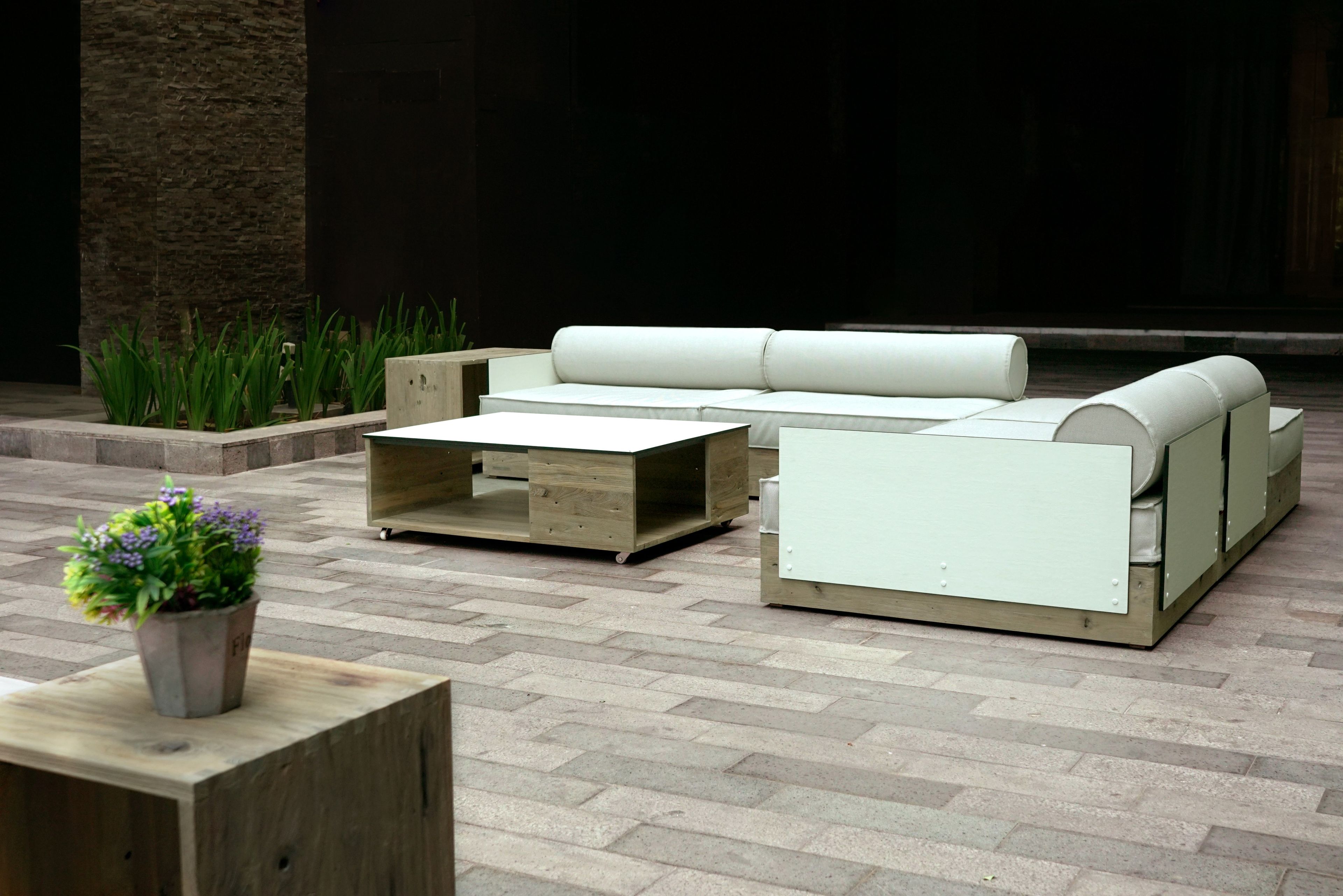 Угловой садовый диван в Sunbrella® MAMAGREEN Aiko ARCH-00115580 - Вид №1