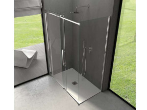 Алюминиевая и стеклянная угловая душевая кабина