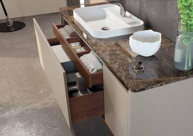 Mobiltesino Лаковая тумба под умывальник из темного мрамора emperador Suite Su12 - Вид №1