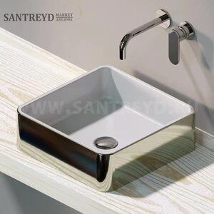 MWL40PLATINUM Накладная раковина на столешницу  квадратная Ceramica Flaminia Miniwash