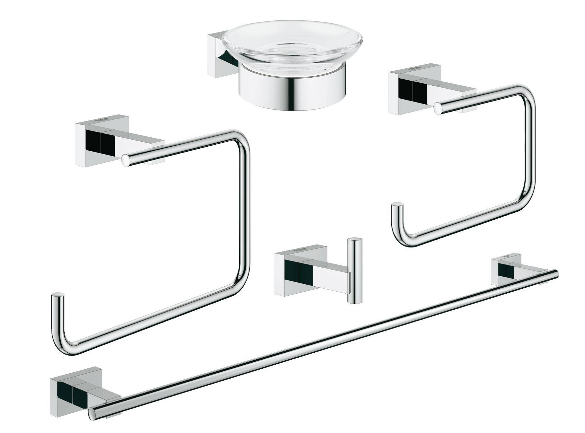 Набор аксессуаров GROHE Essentials Cube (5 предметов), хром (40758001)