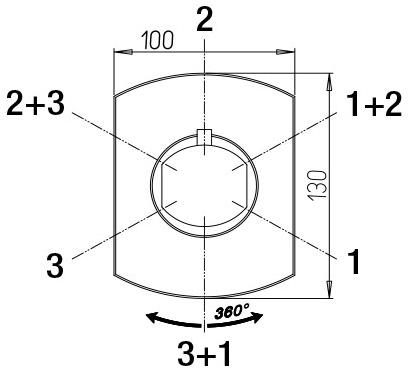 0TI00709JA01 Дивертор квадратный, 3 выхода Jacuzzi  - Вид №1