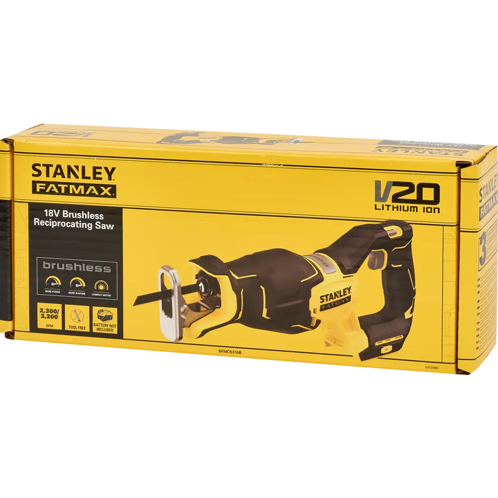 Пила сабельная аккумуляторная бесщеточная Stanley Fatmax SFMCS310B-XJ, 20 В Li-ion без АКБ и ЗУ STLM-2110913 - Вид №5