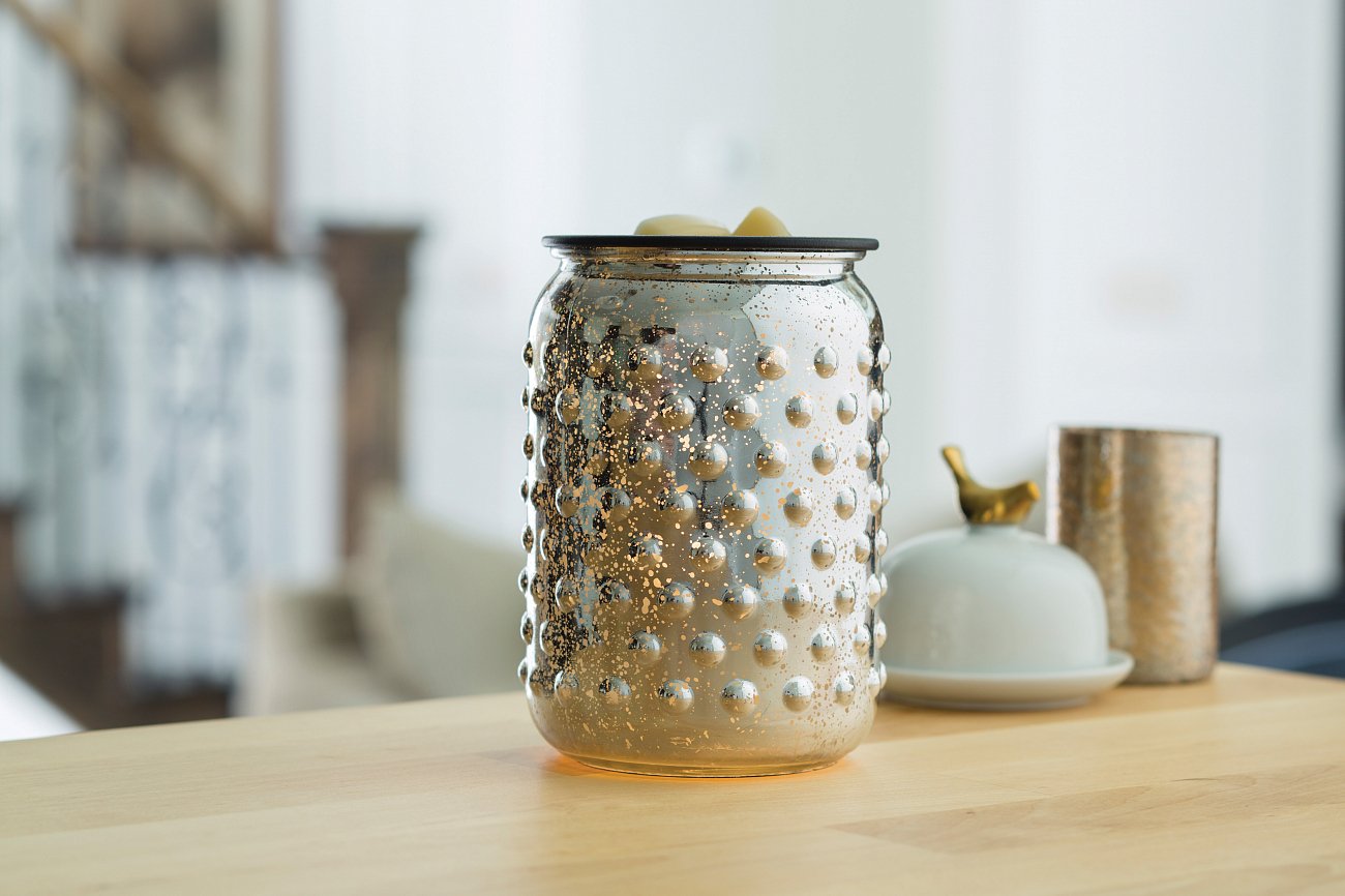 Аромасветильник настольный стеклянный "Серебряный Меркурий" CANDLE WARMERS  268167 Хром  - Вид №1