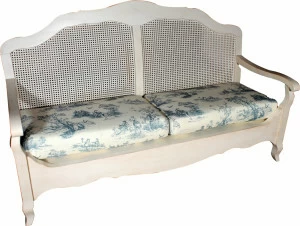 Скамейка деревянная сине-белая Mobilier de Maison ДОМАШНЯЯ ОБСТАНОВКА MOBILIER DE MAISON 017231 Белый;синий