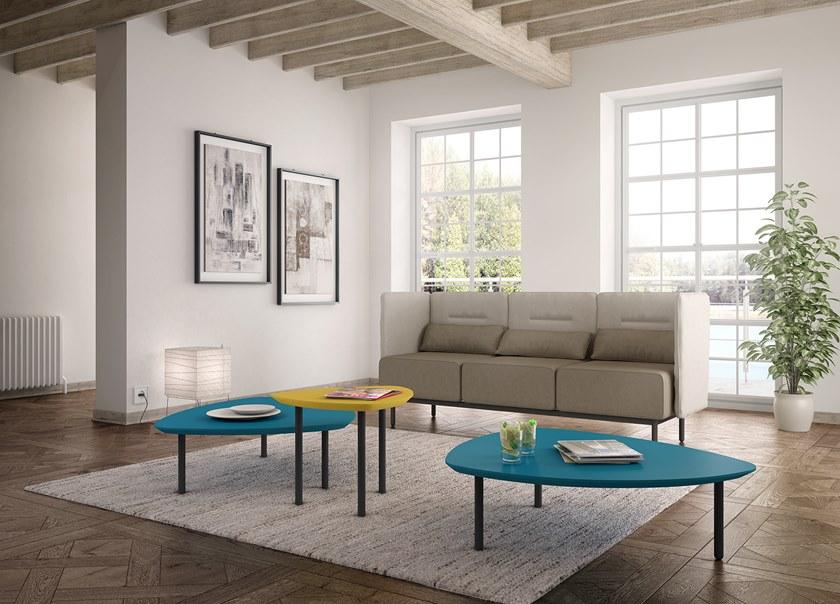 Leyform Треугольный лакированный высокий журнальный столик из стали и мдф  1618a  - Вид №3