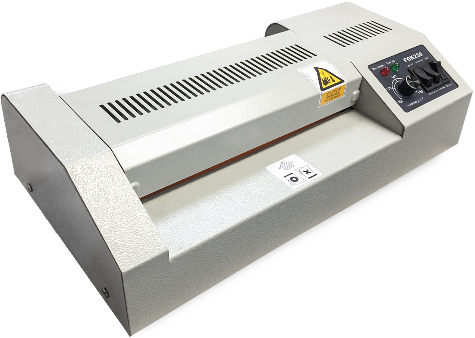 ФГК-230 Ламинатор fgk 230, а4, 2х250 (пленка 60-250мкм), 600 мм/мин, 4 вала, реверс, металл. корпус, мах толщина 2мм Гелеос Santreyd  - Вид №1