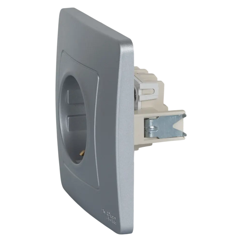 Розетка встраиваемая Systeme Electric Blanca 16 А с заземлением цвет алюминий STLM-2103023 - Вид №2