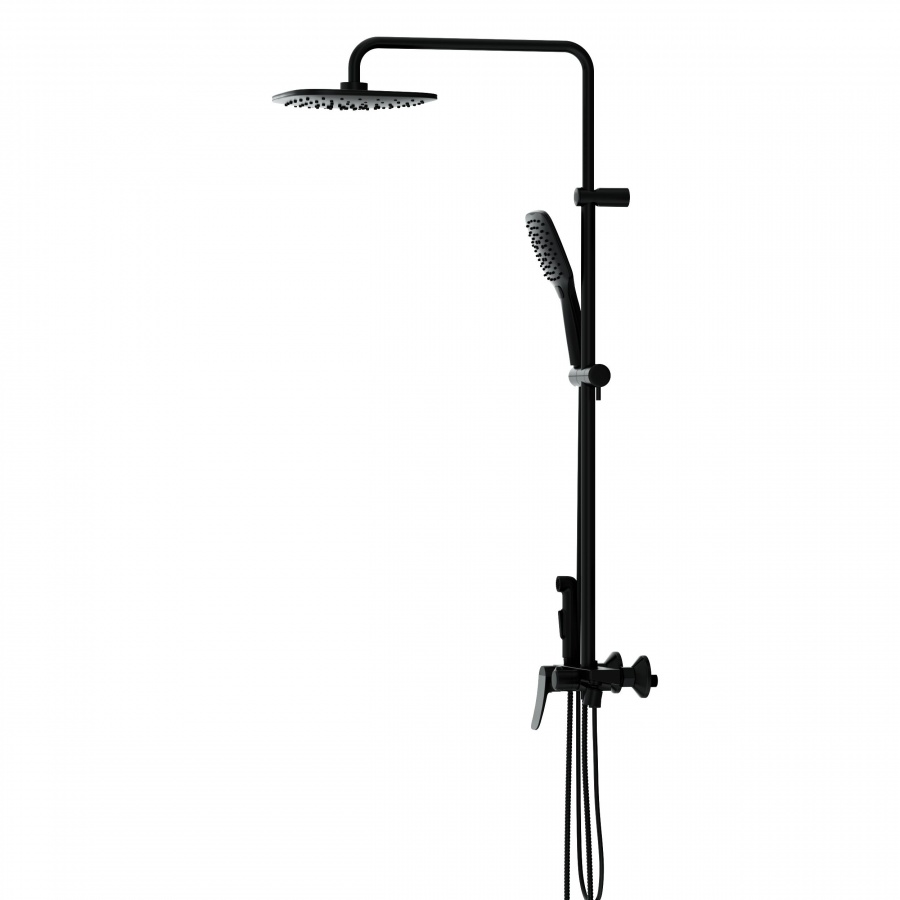 DX220920300 душевая система со смесителем-полкой: верхний душ 230*230мм ручной душ 120мм 3 Damixa Apollo - Вид №5