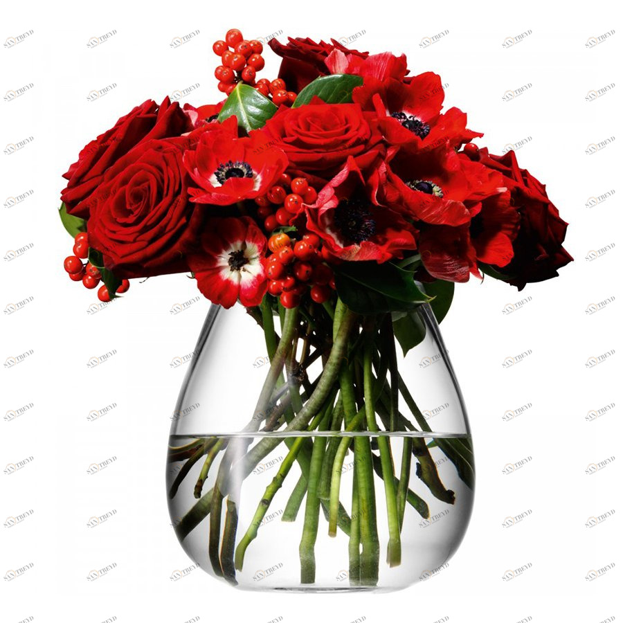 Ваза округлая прозрачная 17 см Flower LSA INTERNATIONAL - 253355 Прозрачный 