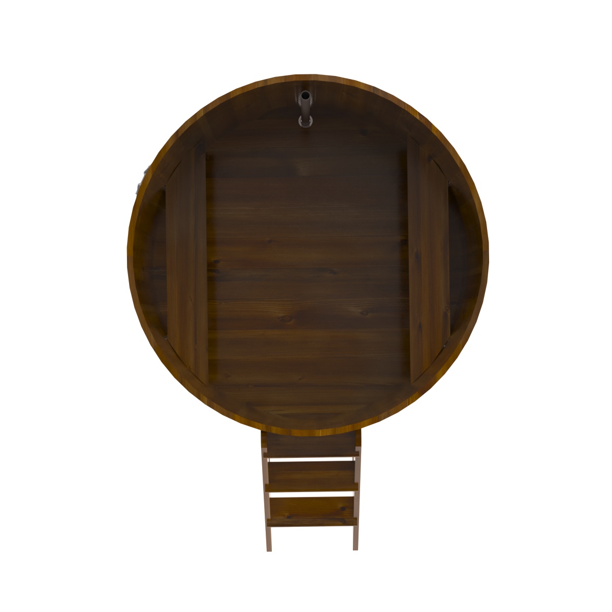 2234 Купель круглая из лиственницы Рустик d=1,50х1,2 морёная Alyarus  - Вид №5