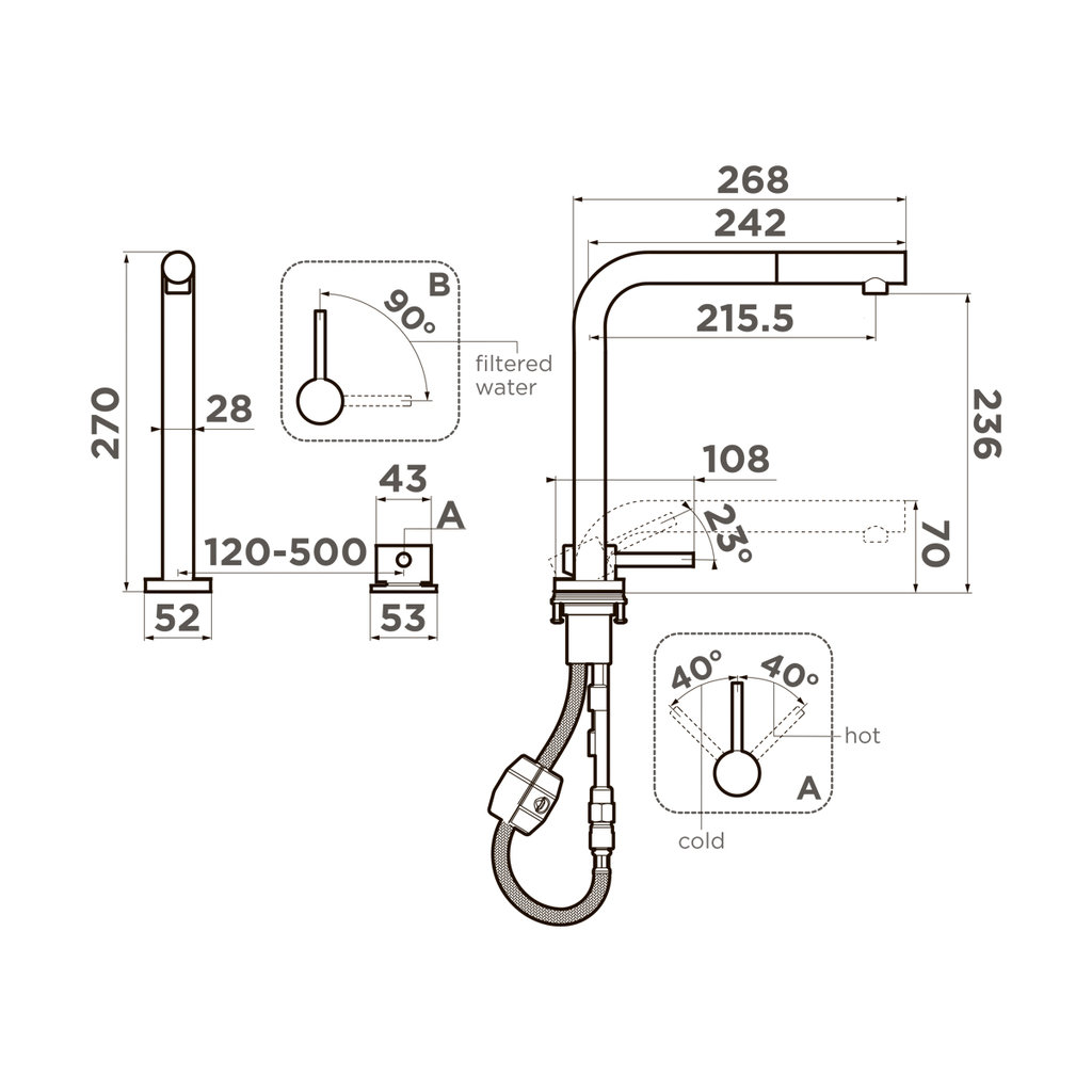 Смеситель для кухни Nara 2 Plus-S C OMOIKIRI 4994367 - Вид №1