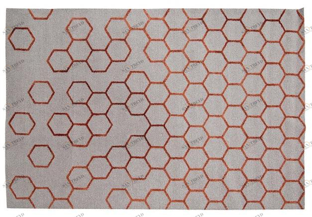 Roche Bobois Прямоугольный шерстяной коврик ручной работы с геометрическими мотивами Accessoires sun-id-1498008