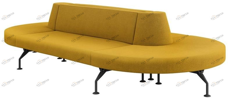 Tacchini Модульная тканевая скамья со спинкой sun-id-1443769