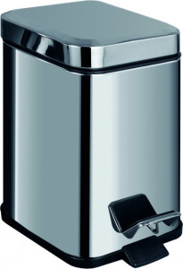 B9211 Contract Ведро 6 л с педалью (хром) COLOMBO Black & White