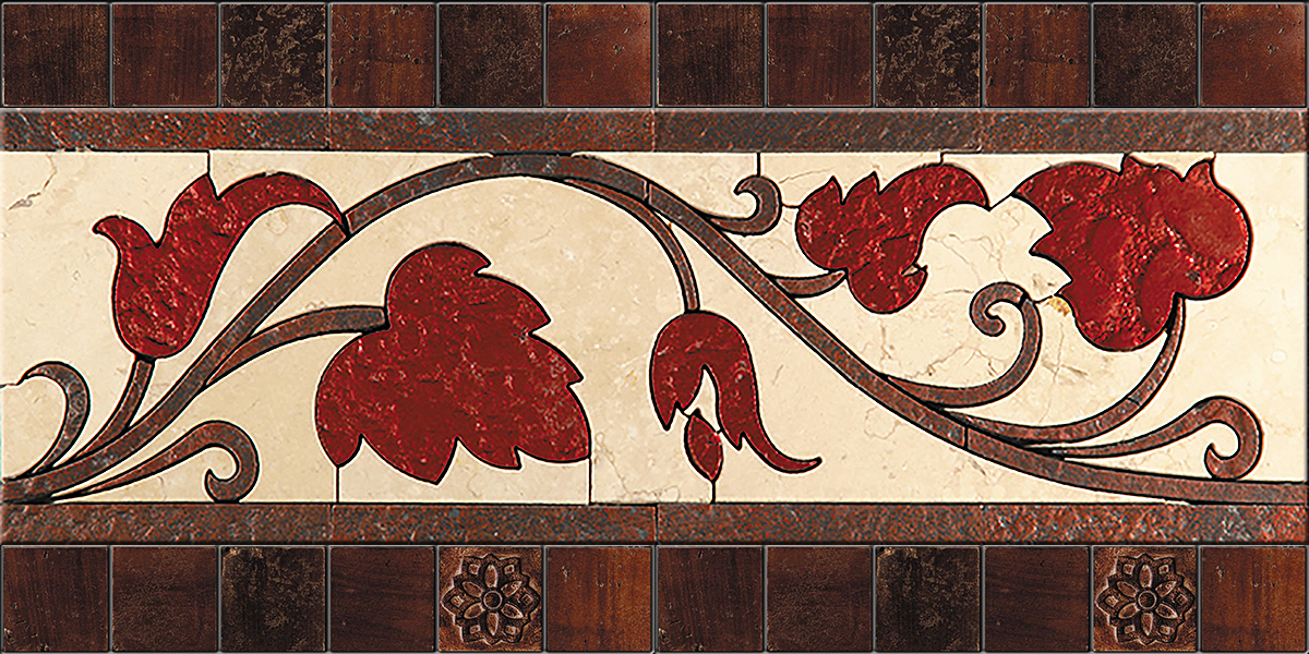 БОРДЮР ИЗ МРАМОРА GR-3 SKALINI FLORAL GR3 - Вид №1