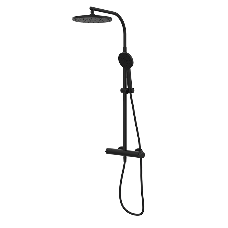 35499320 BASIC Черный минимальный смеситель для душа с колонкой Черный GRB MIXERS 