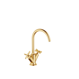 VAIA Смеситель для раковины, на одно отверстие, со сливным клапаном - Brushed Durabrass (23-каратное золото)