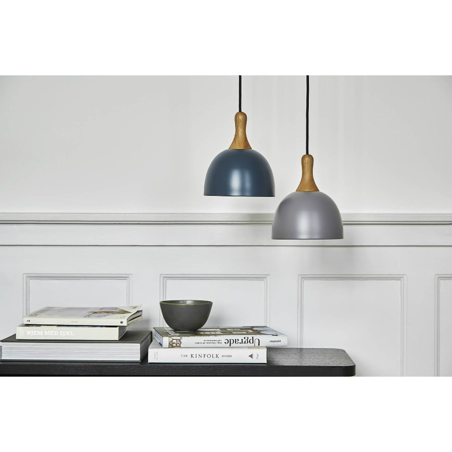 Лампа подвесная Topp, D17,6 см, серая матовая/дуб Frandsen 1399276001 - Вид №1
