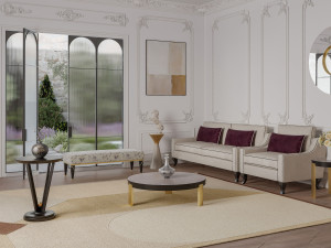 Мягкая скамейка из ткани