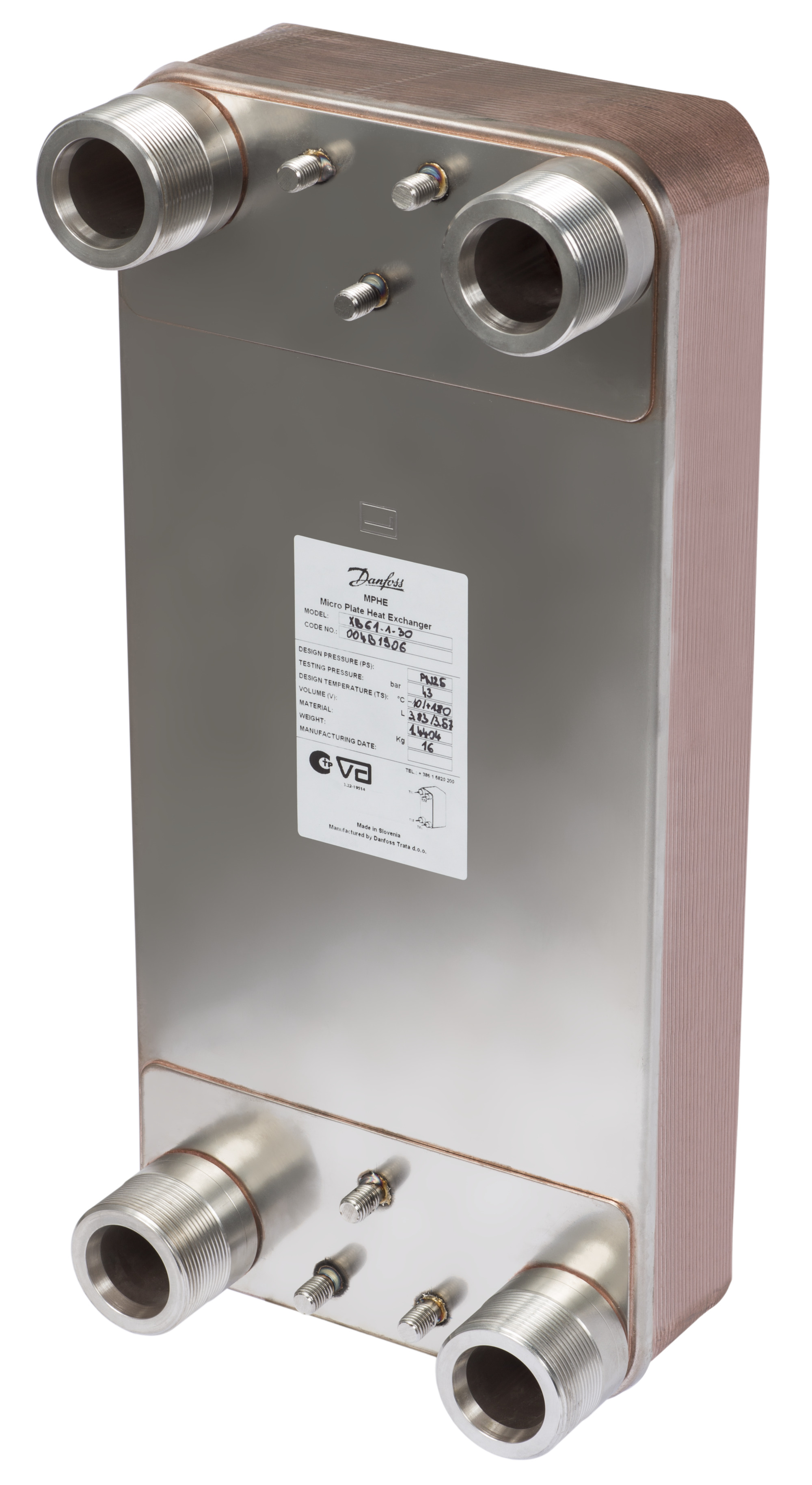 Danfoss Паяный пластинчатый теплообменник серии XB61 XB 61L-1-50 PN25 паяный ТО G2 004B1909  - Вид №17