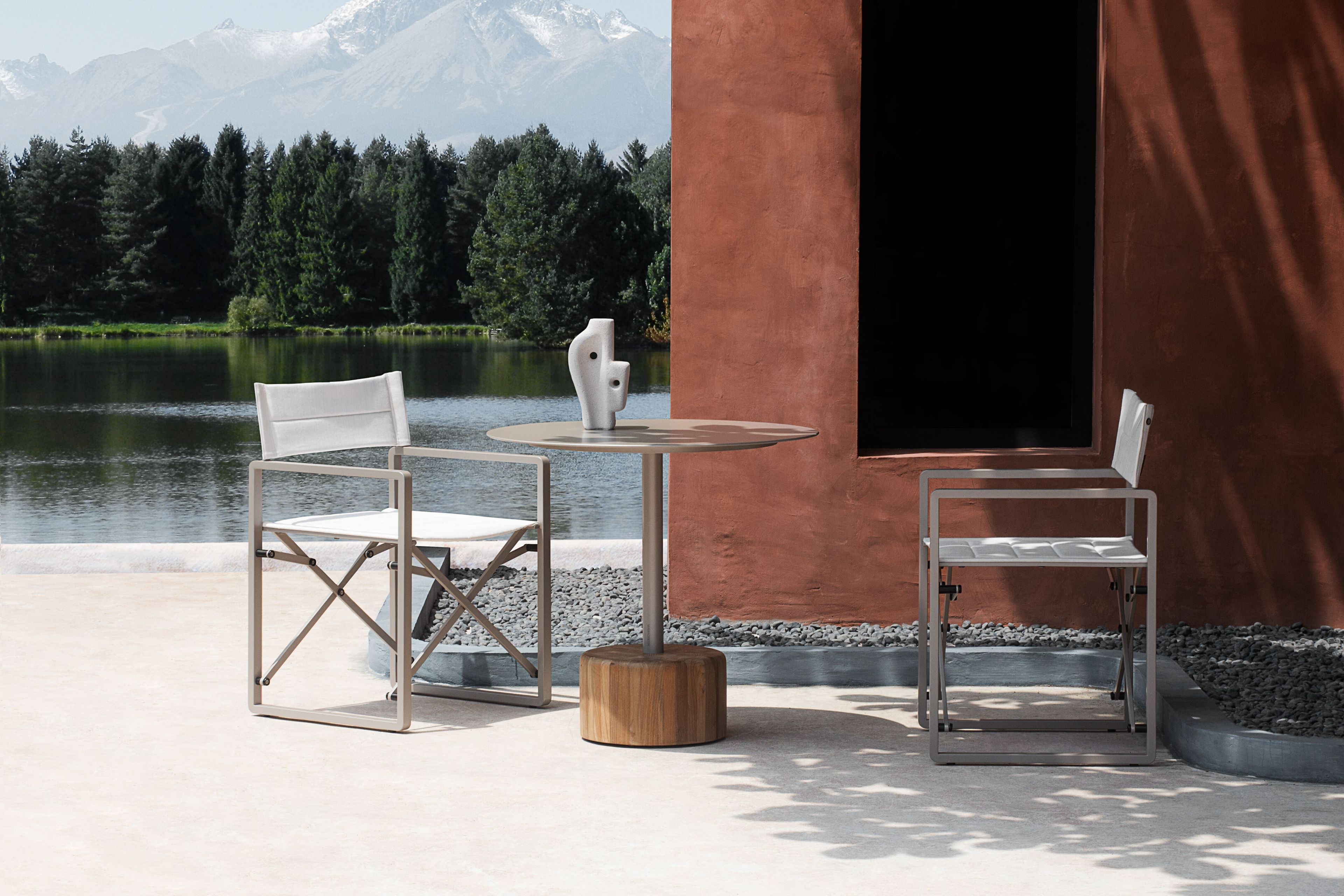 Круглый стол с верхней частью HPL и тиковым или каменным основанием MAMAGREEN Glyph ARCH-00048413 - Вид №11