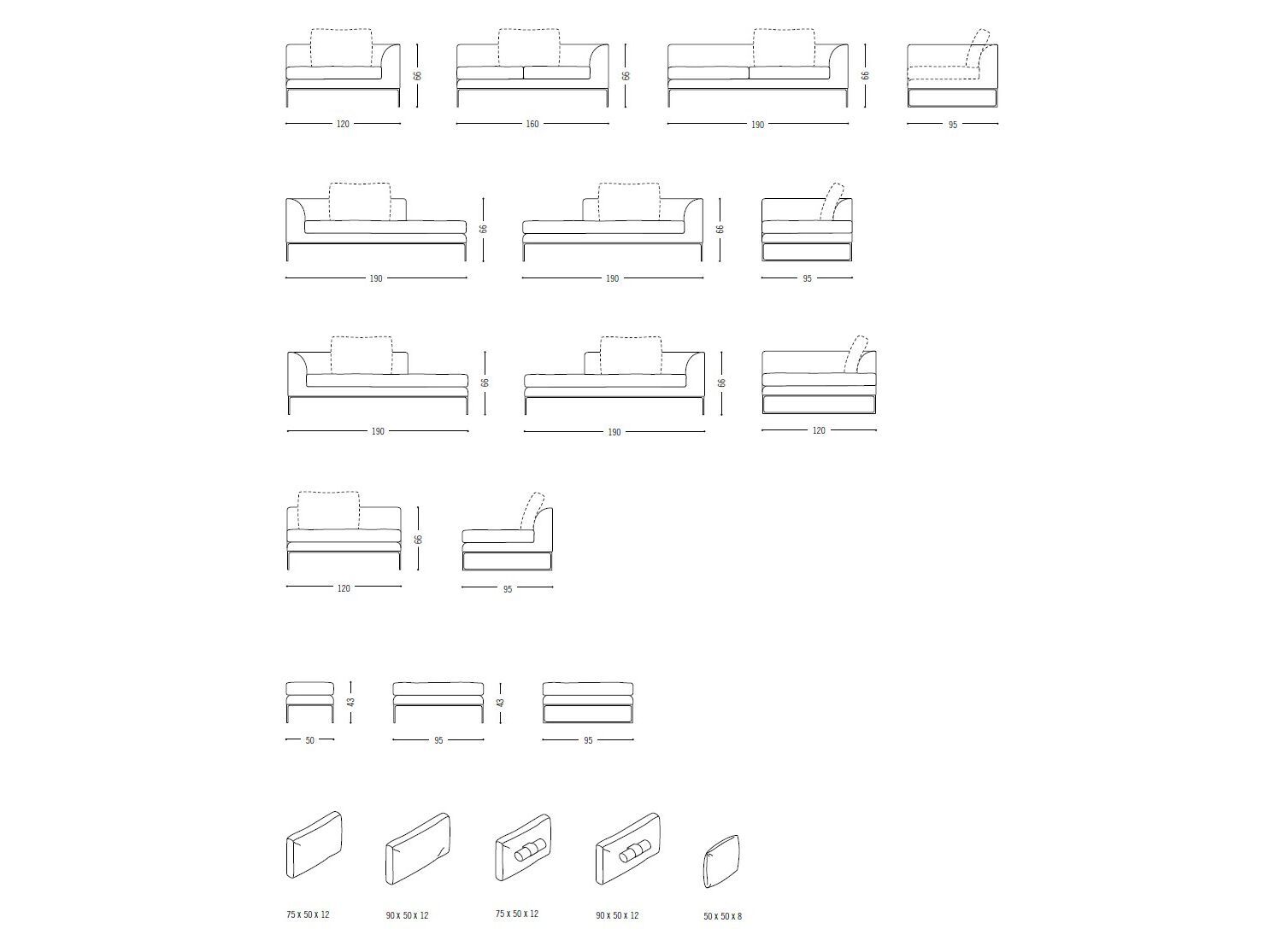 3-местный тканевый диван COR Mell Lounge ARCH-00120500 - Вид №6