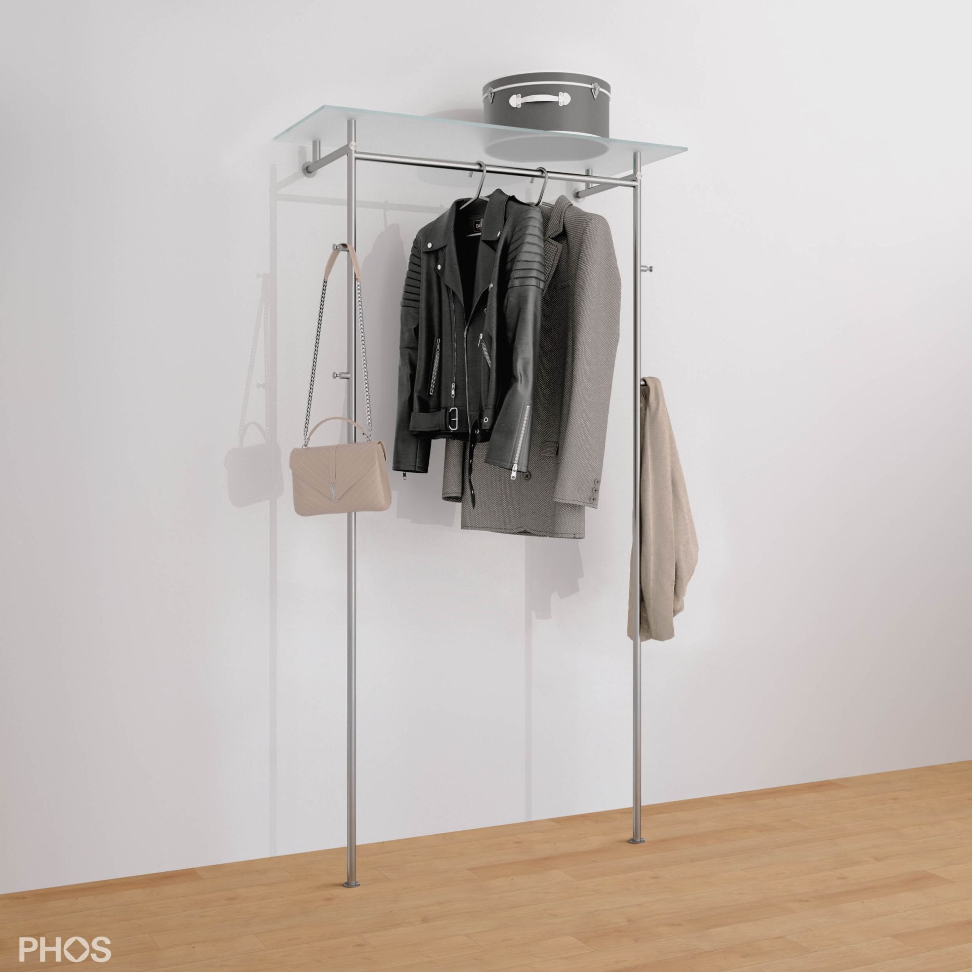 GL2G-600 Шкаф для прихожей со стеклянной полкой PHOS 