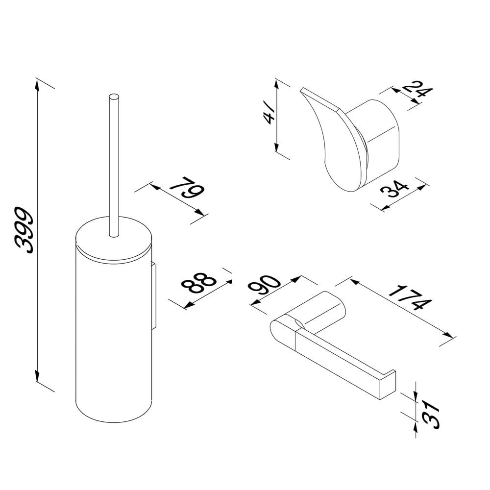 Набор для ванной комнаты из нержавеющей стали Geesa Wynk ARCH-00046736 - Вид №6
