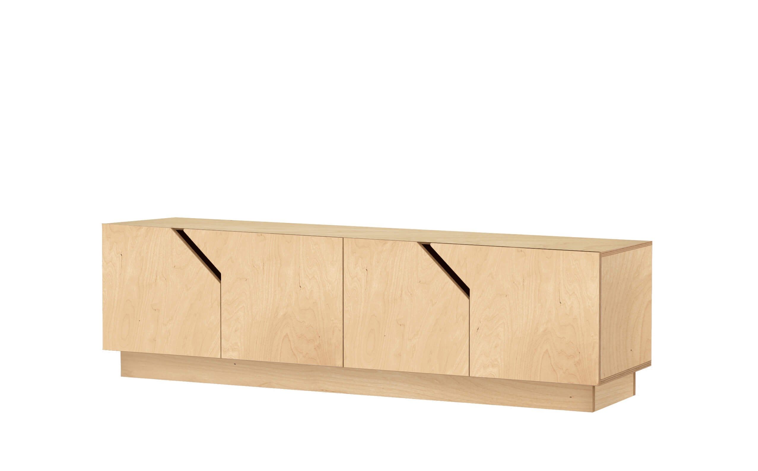 Низкий березовый ТВ-шкаф с распашными дверцами Radis Лабиринт ARCH-00048882 - Вид №4