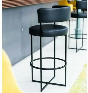 Porada Высокий табурет в кожаном и металлическом каркасе Iron
