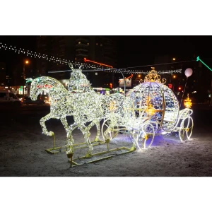 Электрическая светящиеся фигура Карета королевская 400 LED 180x280x350 см теплый белый свет 86164078 STLM-2045253