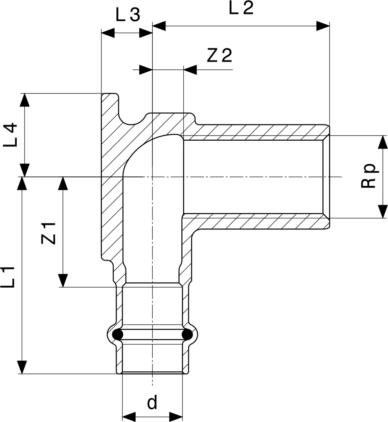 116 552 Модель 2225 Трубопроводные системы  Sanpress  Водорозетки Santreyd  - Вид №3