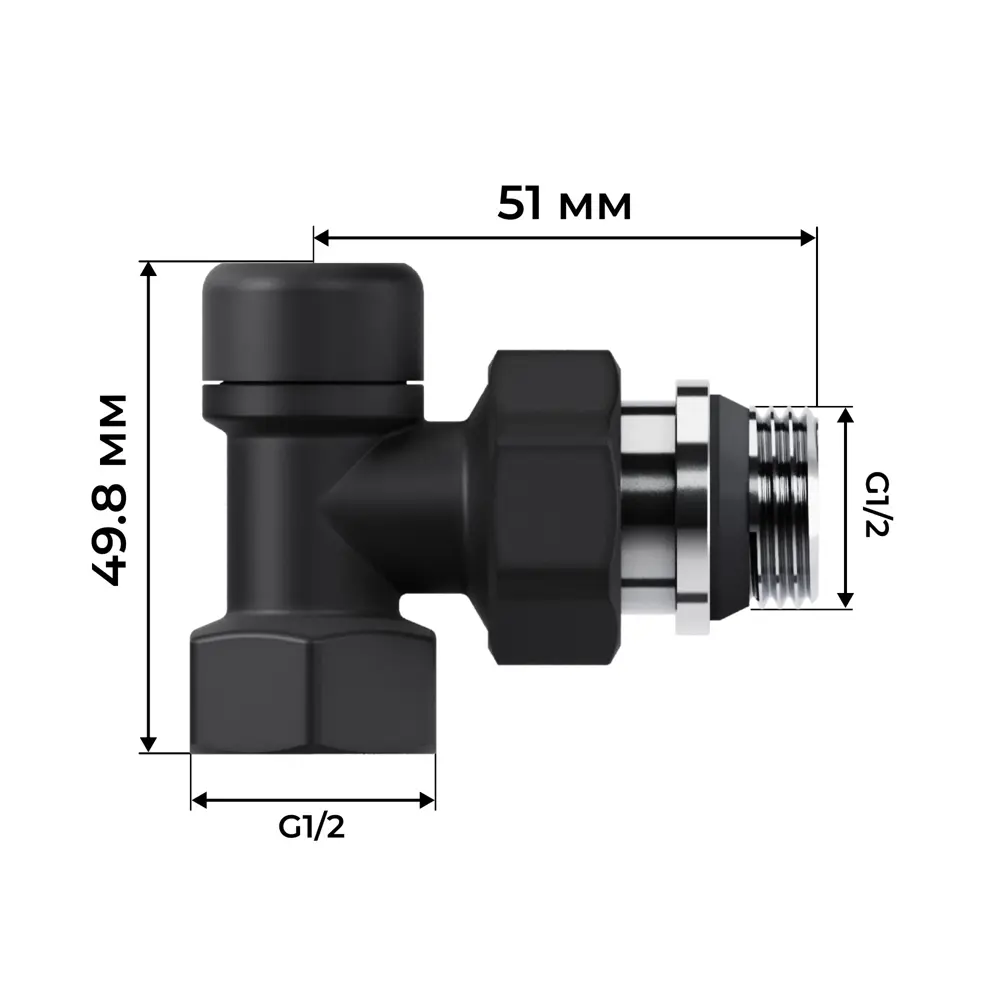 Термостатический комплект для радиатора угловой Royal Thermo 1/2" латунь цвет черный 89421543 STLM-2065415  - Вид №5