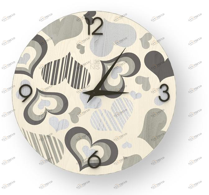 LIGNIS® Настенные часы из инкрустированного дерева Dolcevita love 10.037 / 10.115