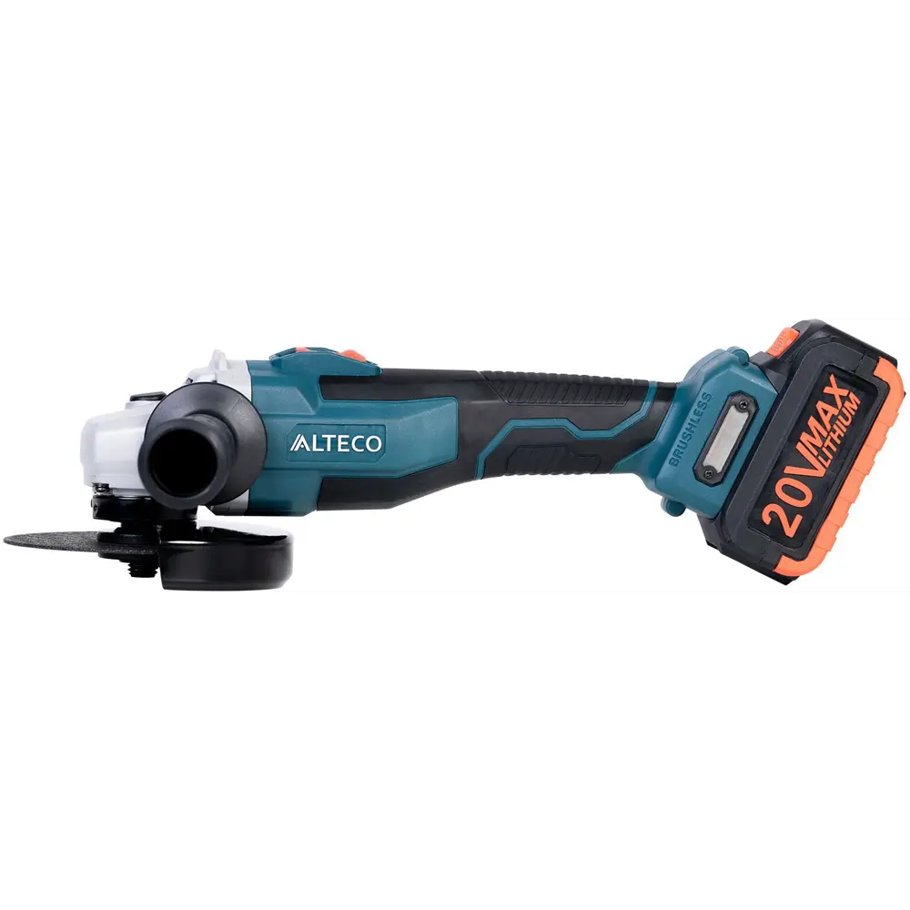 УШМ аккумуляторная бесщеточная Alteco CAGB 18-125 Li BL, 125 мм, 20 В Li-ion 1x4 Ач STLM-2094105 - Вид №6