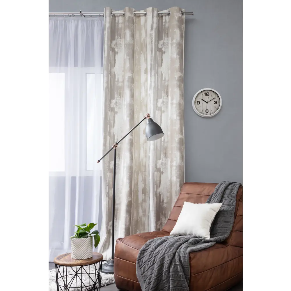 Штора на люверсах «Византия» 160х260 см хлопок цвет бежевый Altali STLM-2144673 - Вид №5