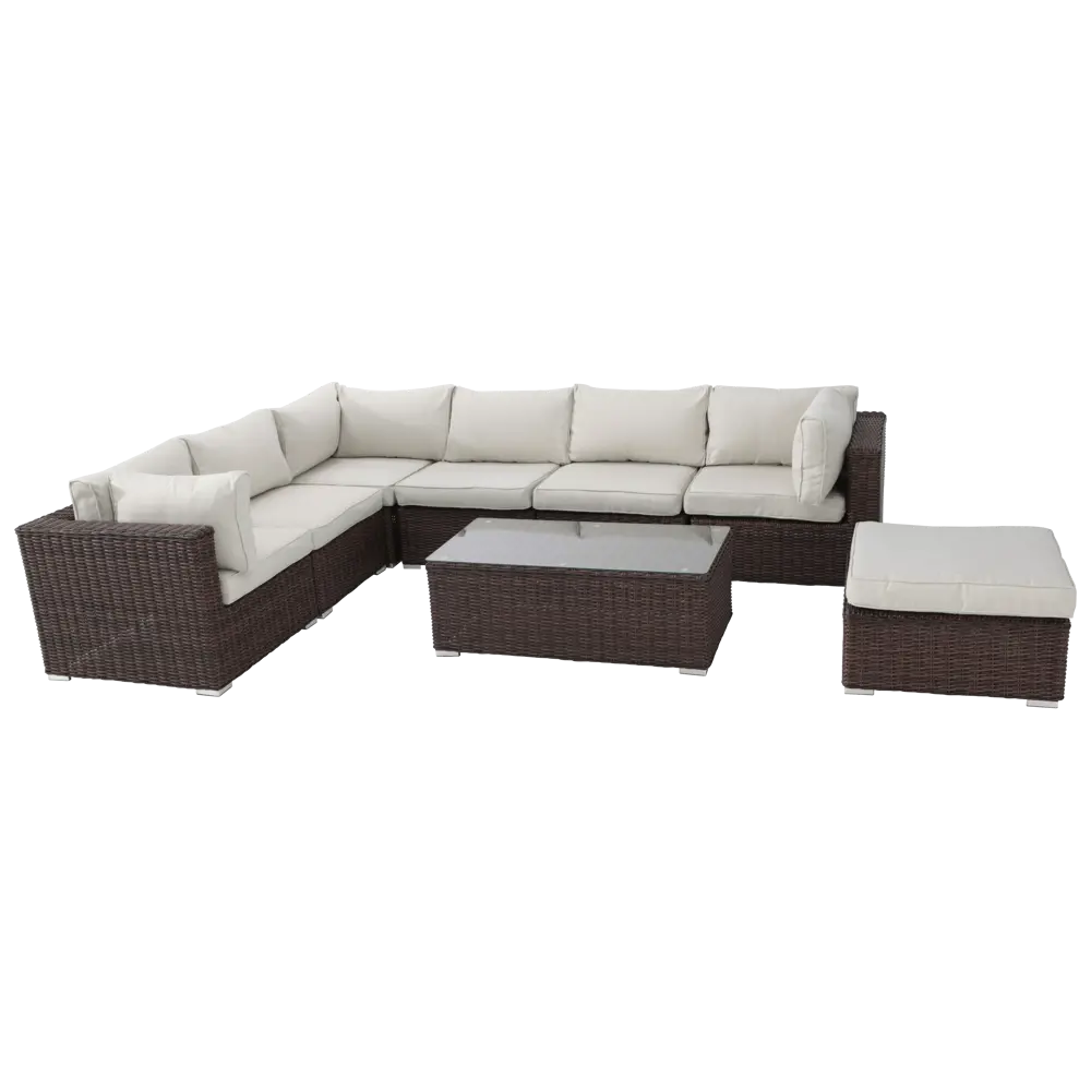 Стол садовый прямоугольный Naterial Costa Rica 60x112x41.5 см алюминий/стекло коричневый 81866570 STLM-2073845  - Вид №6