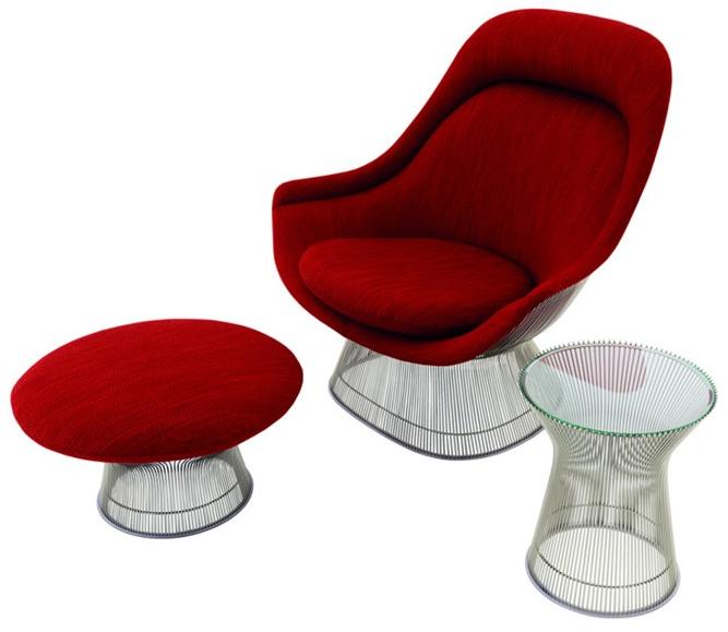 KNOLL Кресло из стали и ткани с подлокотниками Platner sun-id-1394845 - Вид №4