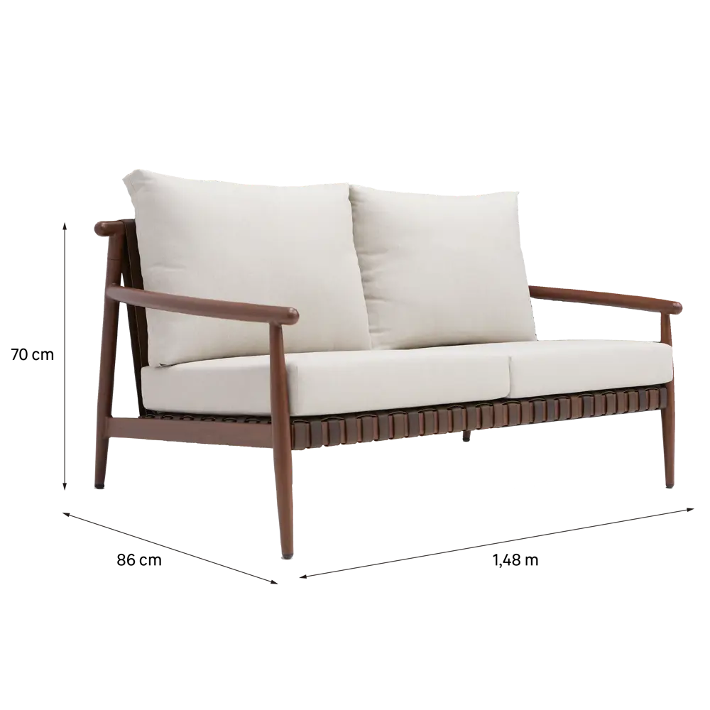 NATERIAL RETRO Садовый диван двухместный с подушками, алюминиевый каркас 87898645 STLM-0955498 - Вид №8