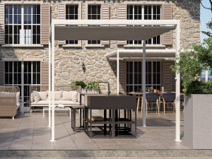 Самонесущая алюминиевая беседка с горизонтальной упаковкой брезента