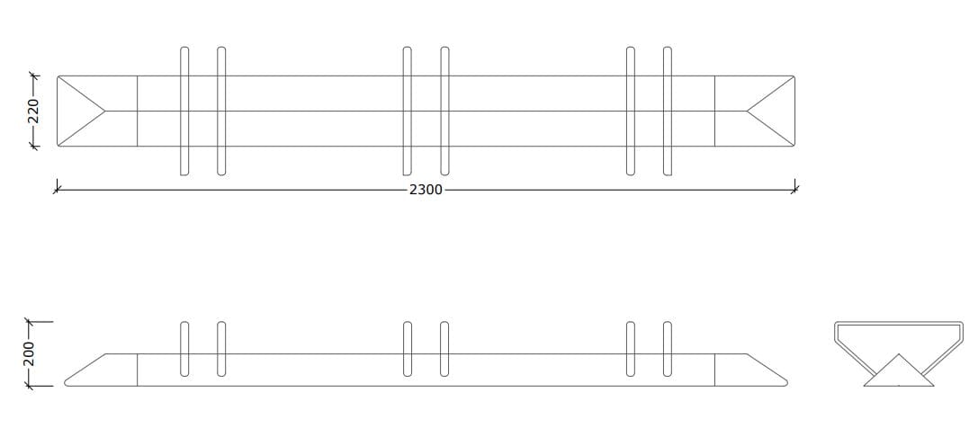 Стойка для велосипедов из оцинкованной стали и бетона Studio Città киригами ARCH-00047124 - Вид №2