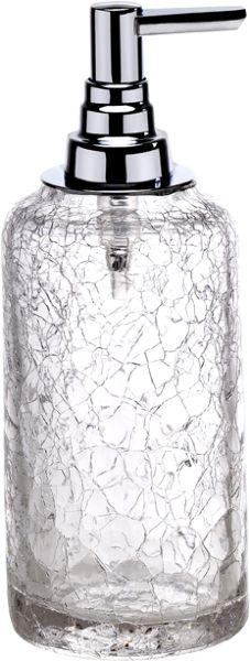 6607/CH-CRD-V5 Surya Crystal, дозатор высокий с помпой V5, цвет хром - эффект битого стекла