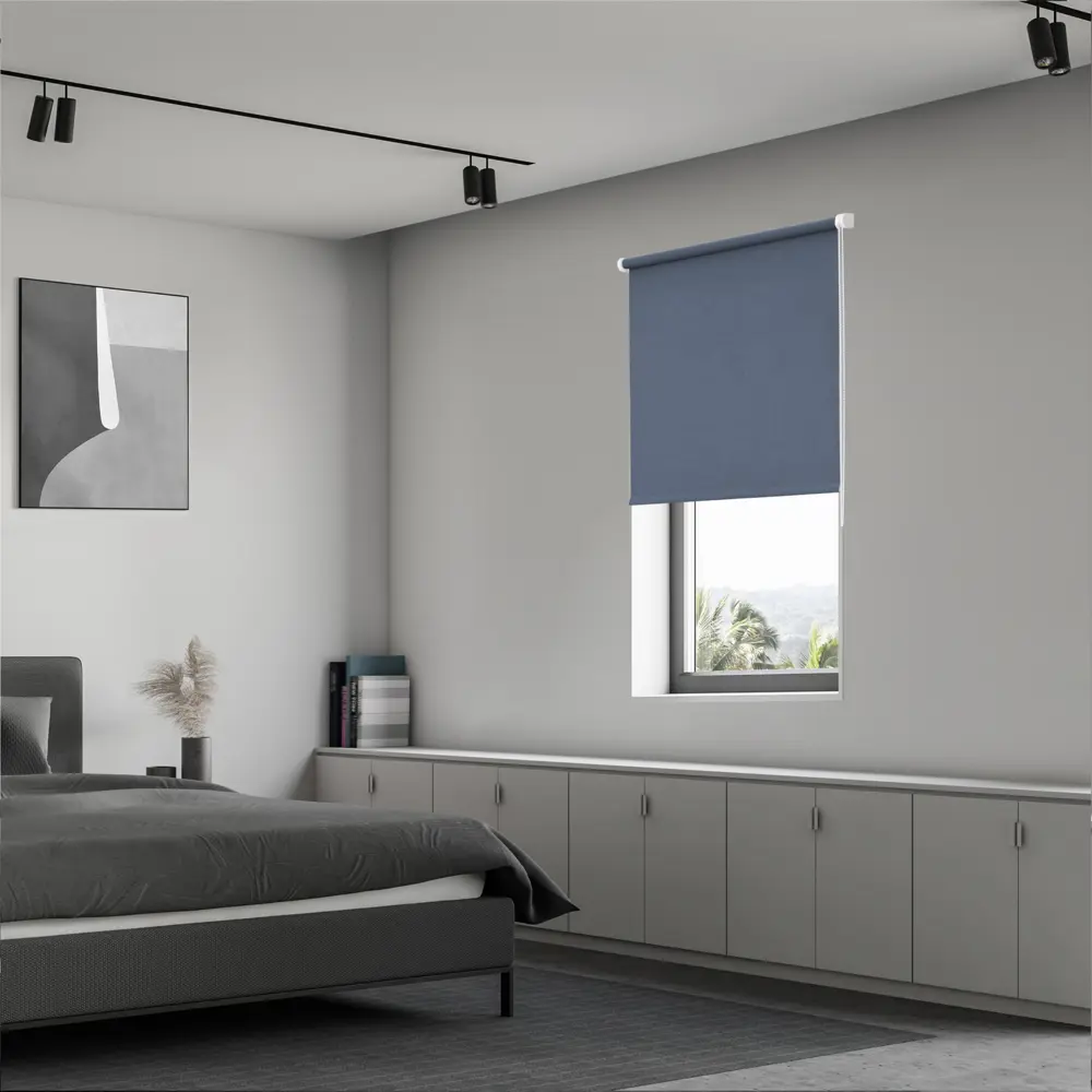 Штора рулонная блэкаут KREAFORTA Karelia 60x250 см синяя 89391222 STLM-2063899 - Вид №7