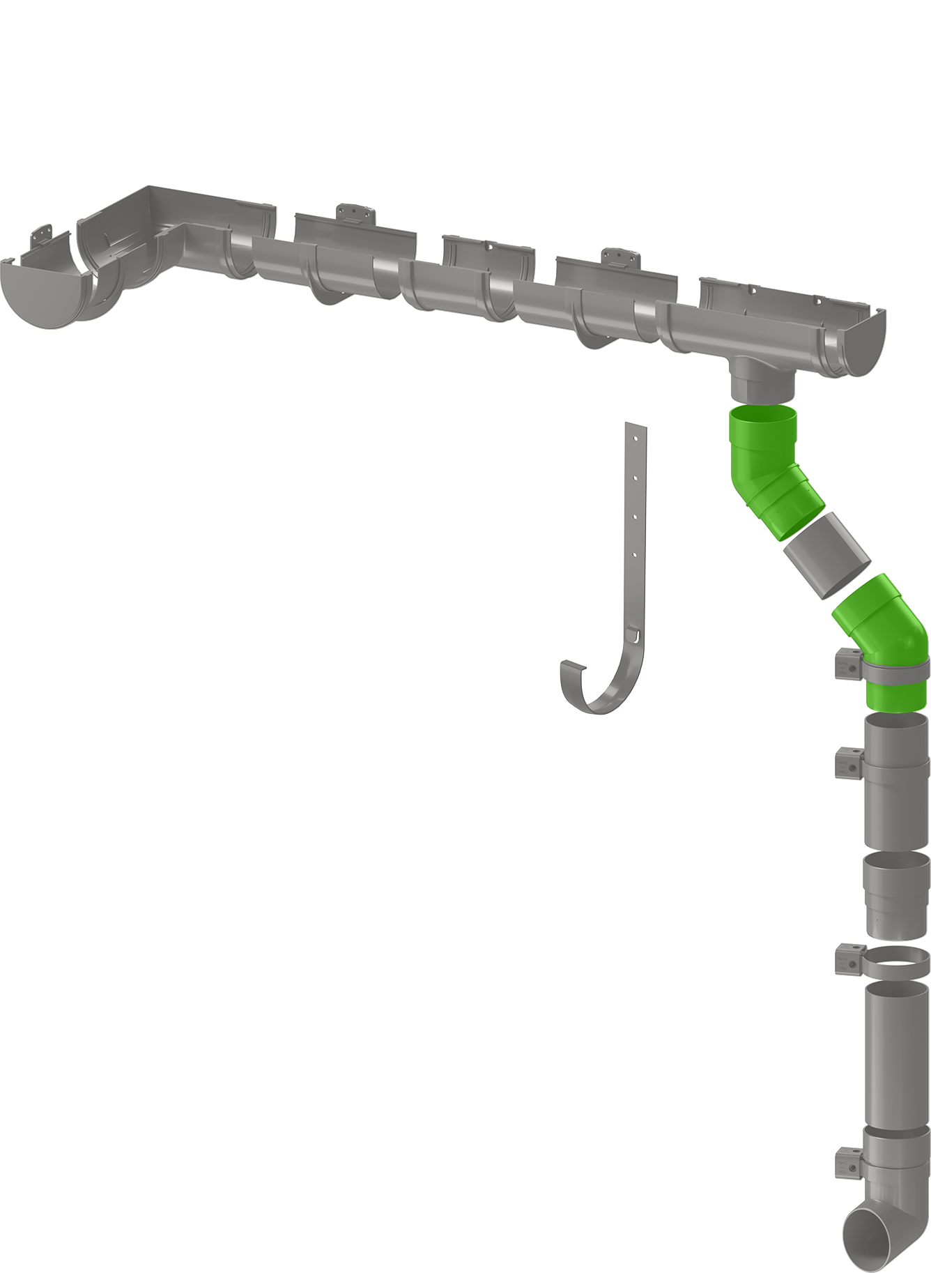 81930127 Колено Dacha 80 мм 45 градусов белый STLM-0014093 DÖCKE  - Вид №2
